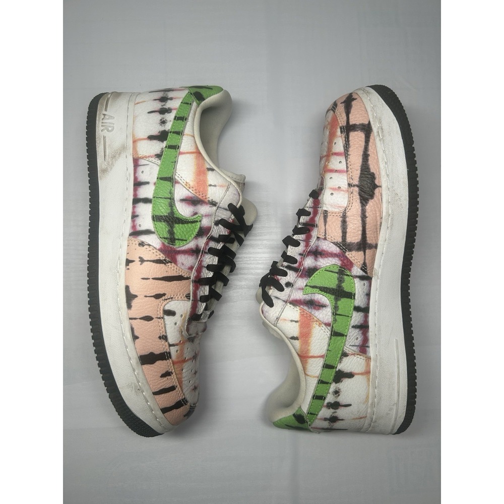 Nike Air Force 1 Low Black Tye Dye WMNS - Sz 12 - CW1257 101 -β Pre Owned/No Box - Picture 2 of 7